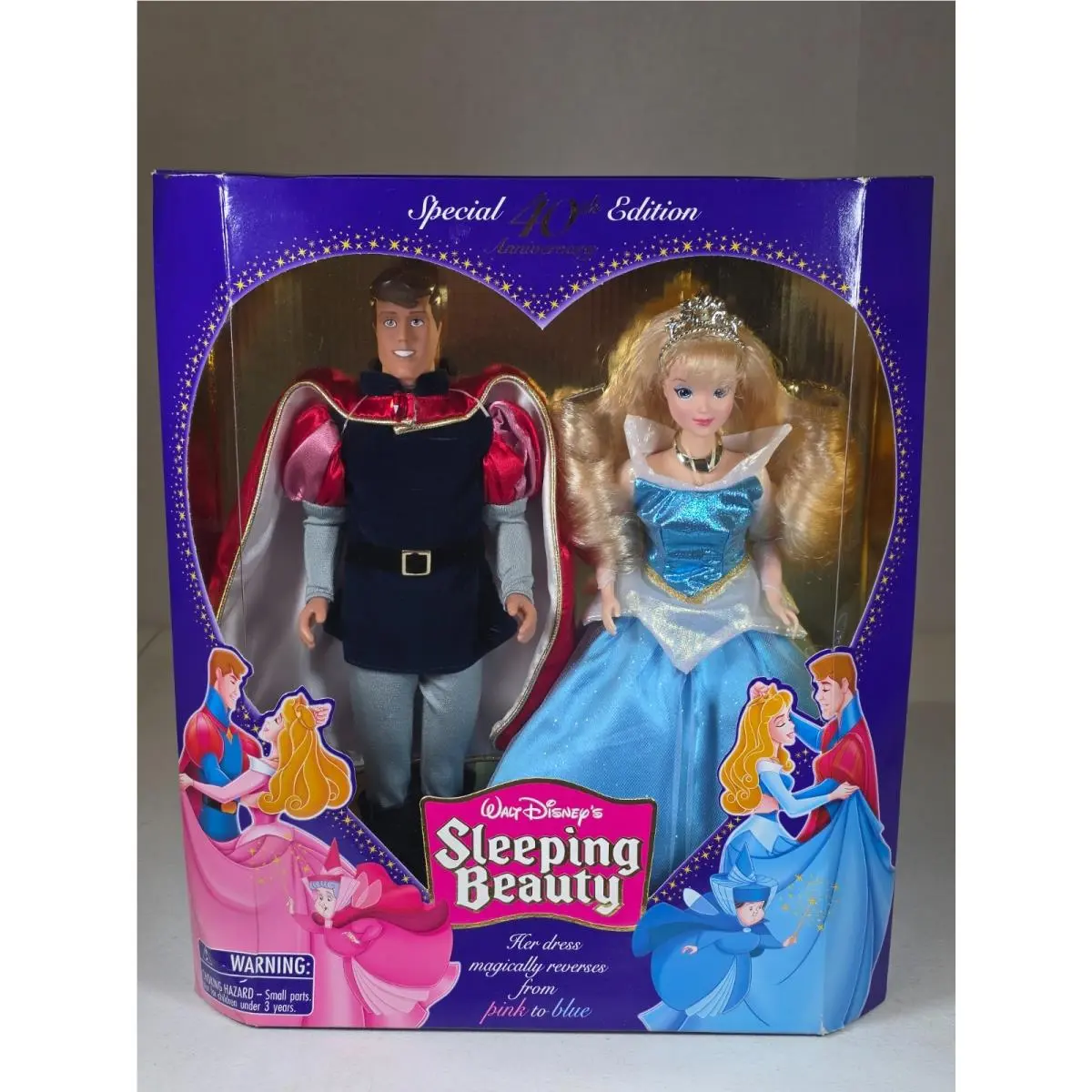 Disney Sleeping Beauty Aurora Prince Phillip Dolls 40th Anniversary 88013