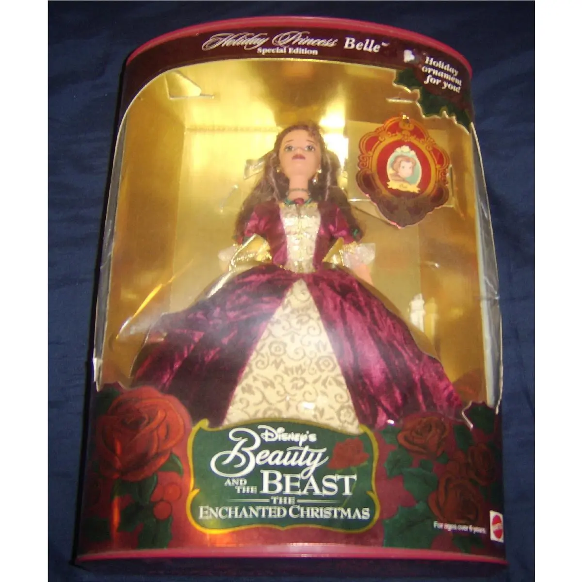 Holiday Princess Belle Disney Christmas 2nd Beauty The Beast 1997 Barbie Doll
