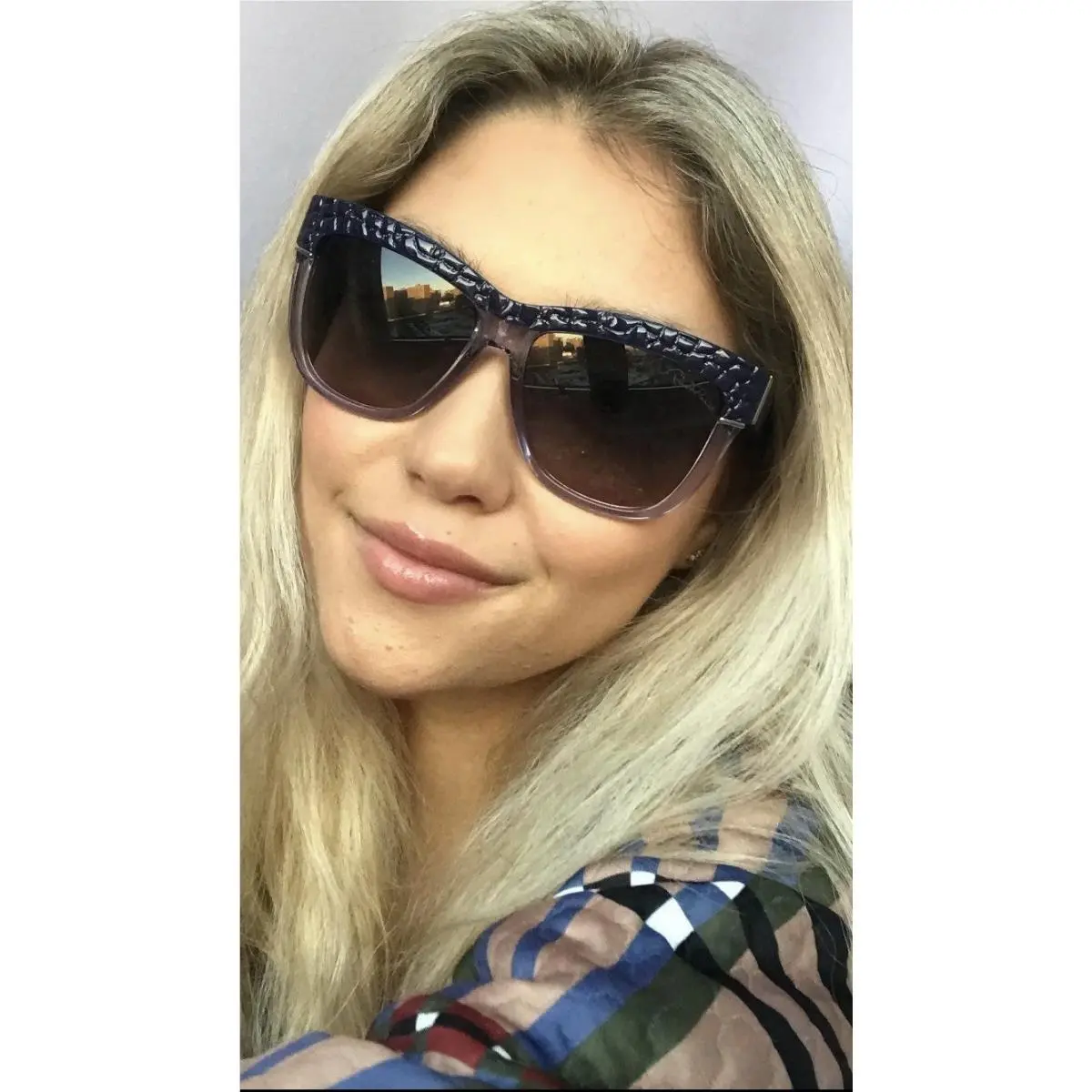 Roberto Cavalli Women`s Sunglasses Gradient 58mm Purple Oversized Cat Eye