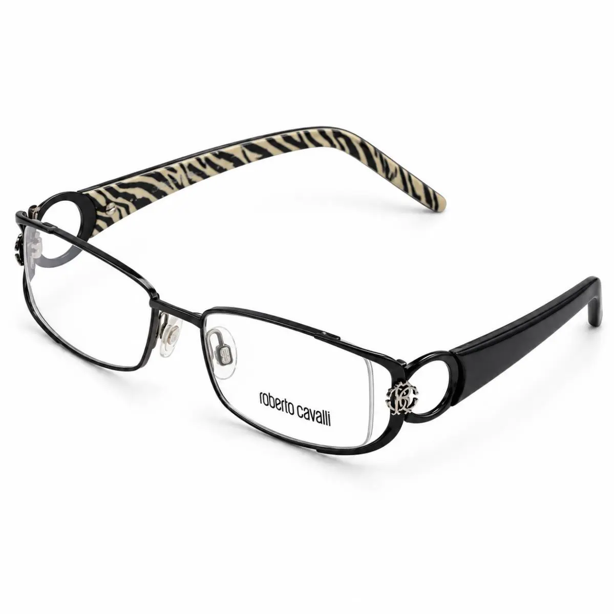 Women`s Eyeglasses Black Zebra Print Malva 546 001 by Roberto Cavalli