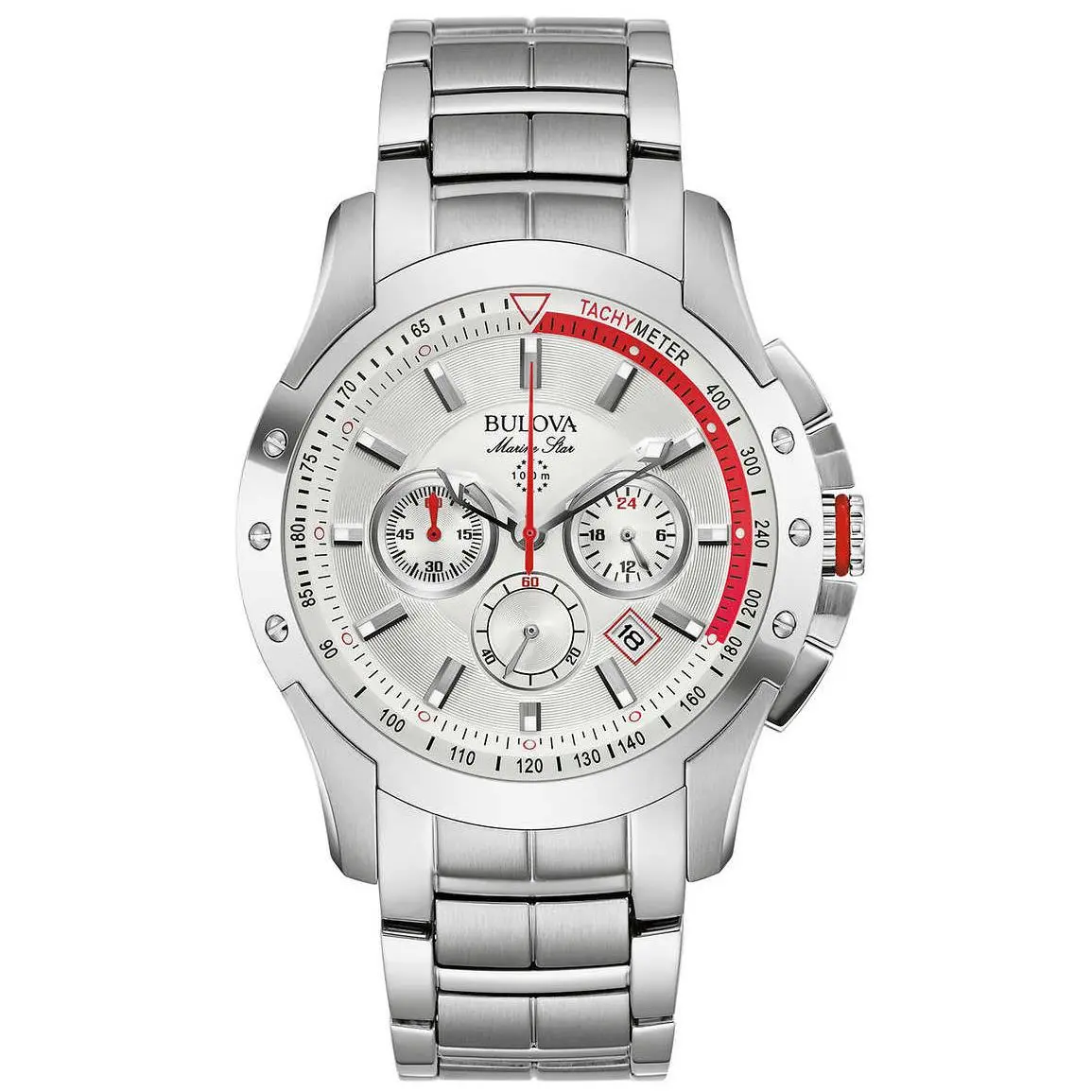 Bulova 96B383 Marine Star Chronograph Date Tachymeter Dial Men`s Watch