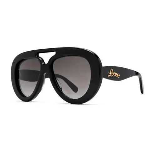 LW40144U 01B Sunglasses Women`s Shiny Black 01B Aviator Pilot Gradient by Loewe