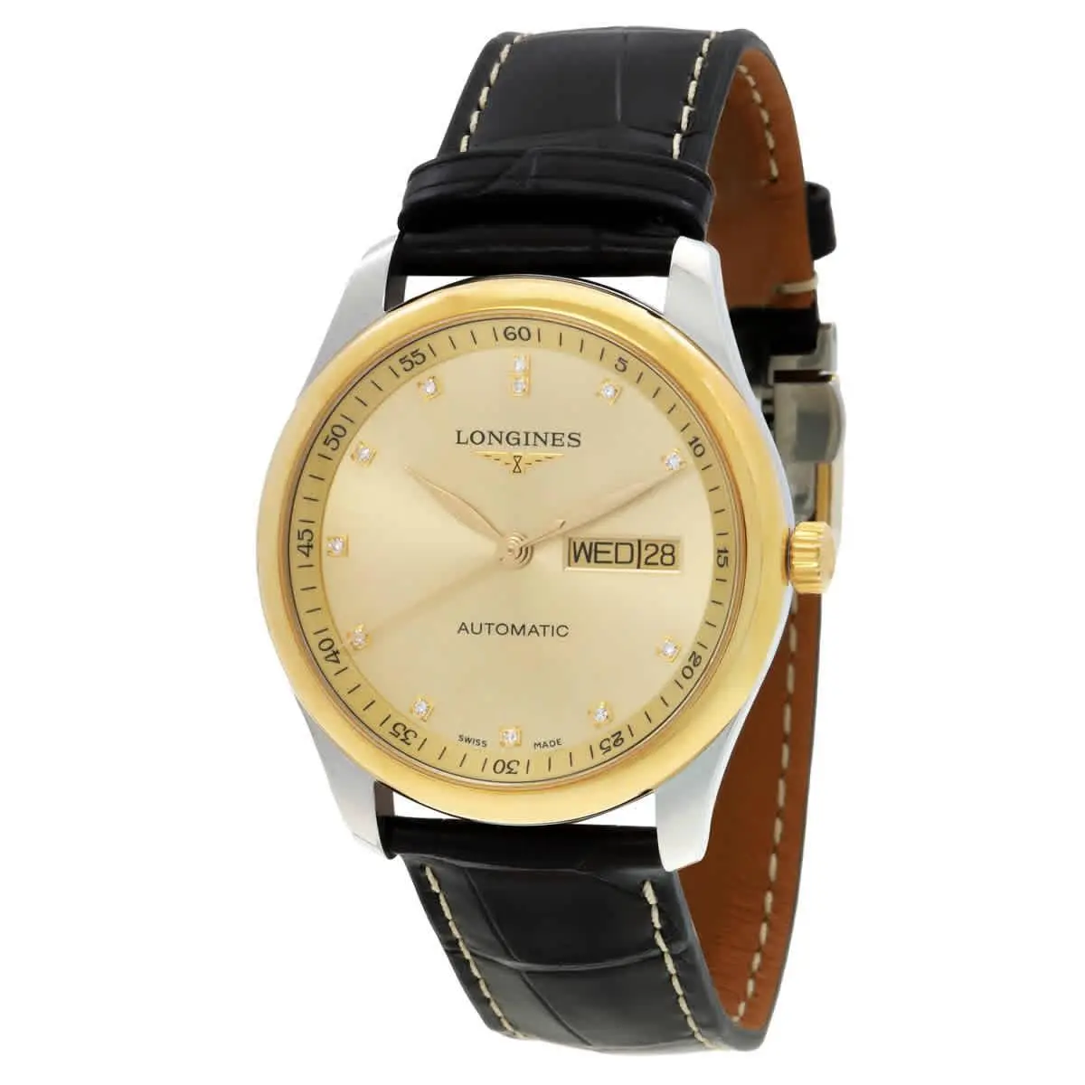 Longines Master Automatic Diamond Gold Dial Men`s Watch L2.755.5.37.3