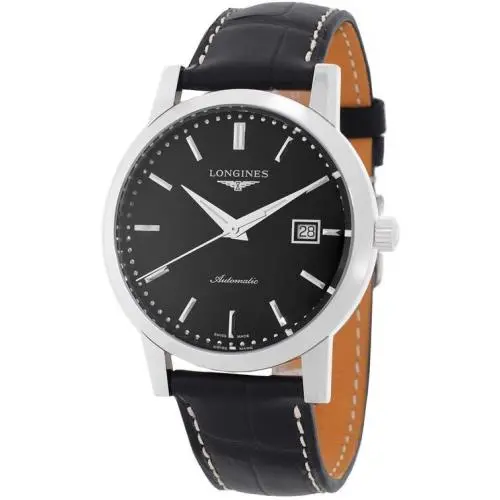 Longines 1832 Classic Automatic Black Dial Leather Mens Watch L48254520