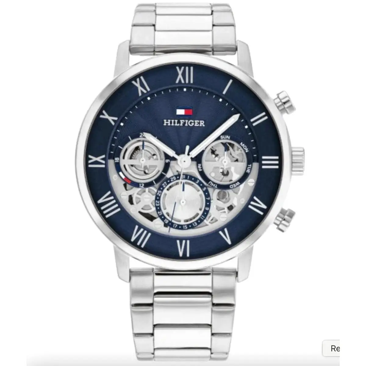 1710569 Mens Legend Watch Skeleton Blue Dial Box Tags Papers by Tommy Hilfiger