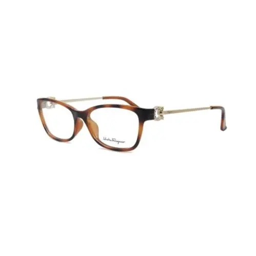 Havana Brown Women`s Eyeglasses Crystal Design SF2799R 214 by Salvatore Ferragamo