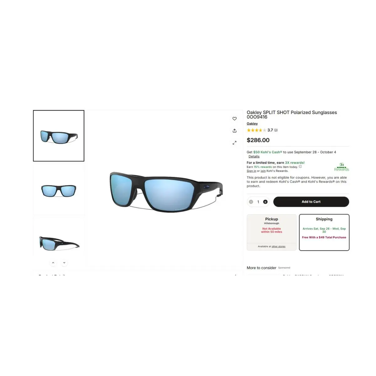Split Shot Polarized Sunglasses 0OO9416 Inlcudes Hardcase Softcase by Oakley