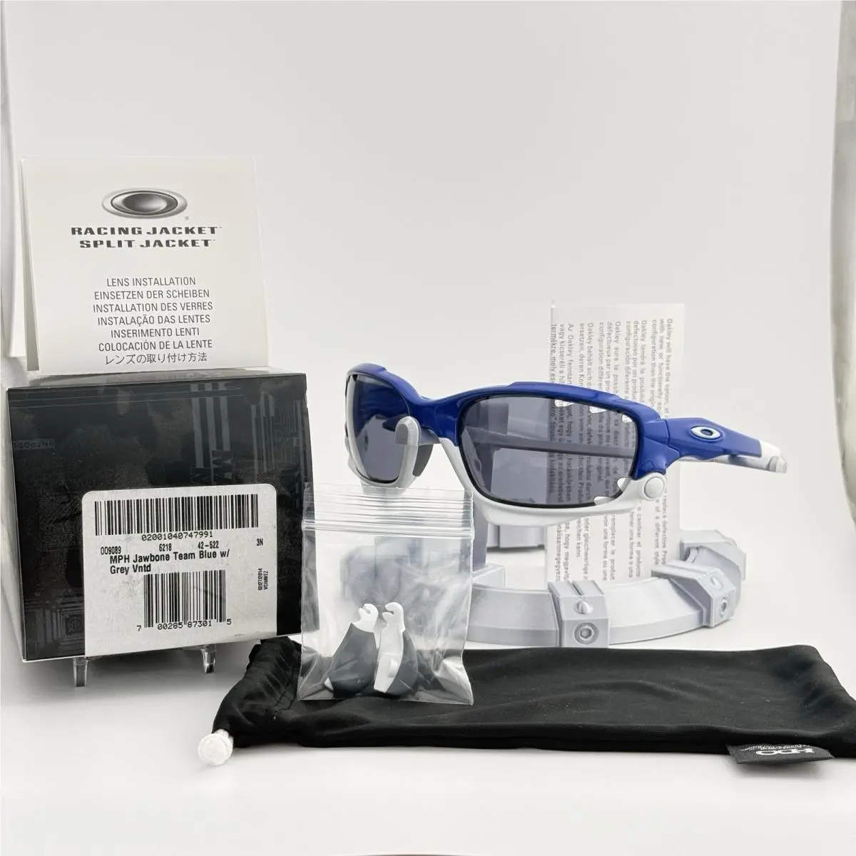 - Jawbone/ Racing Jacket - Blue White W/grey Vented - Old Stock by Oakley