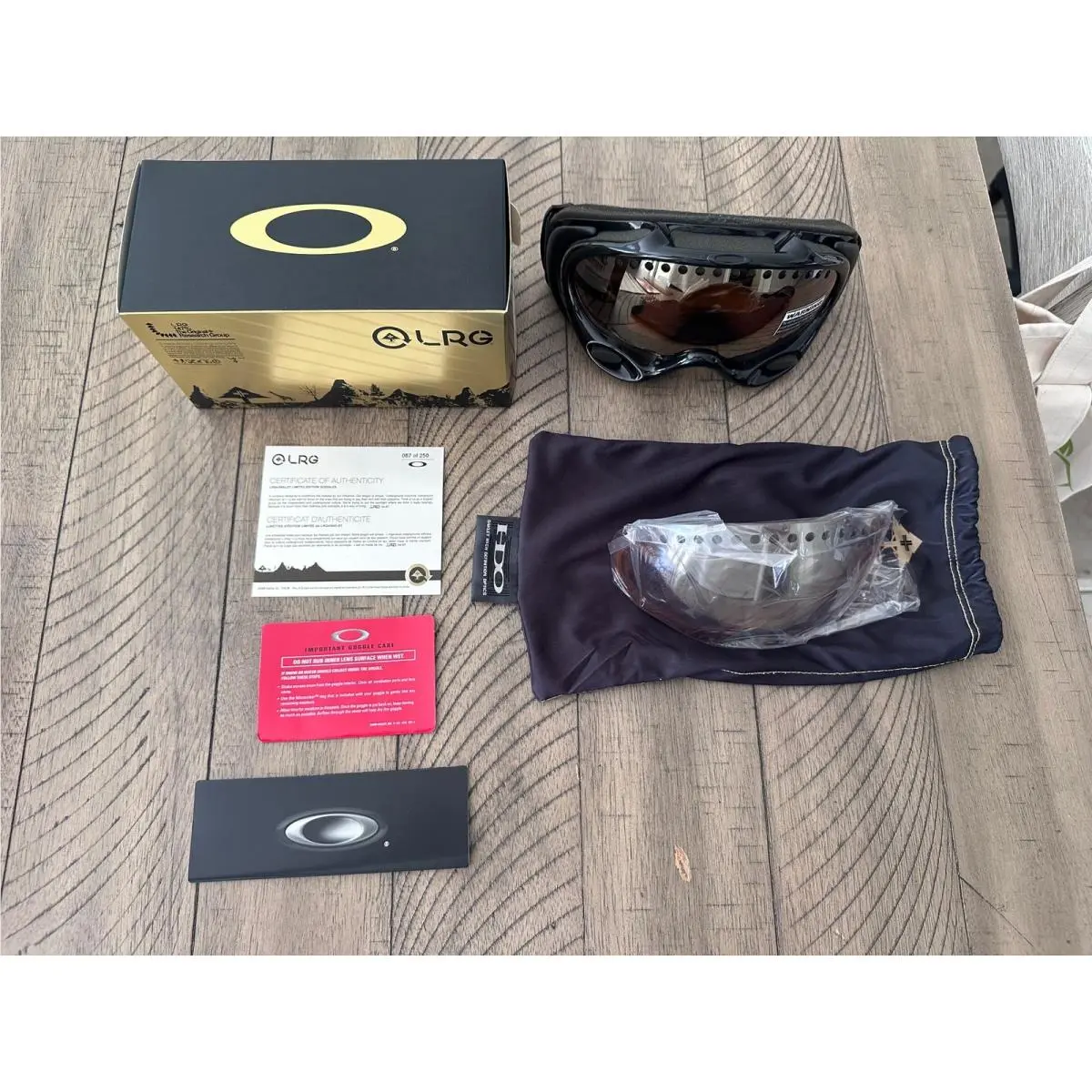 x Lrg A-frame Limited Edition Ski Snowboard Goggles Black Gold Iridium by Oakley