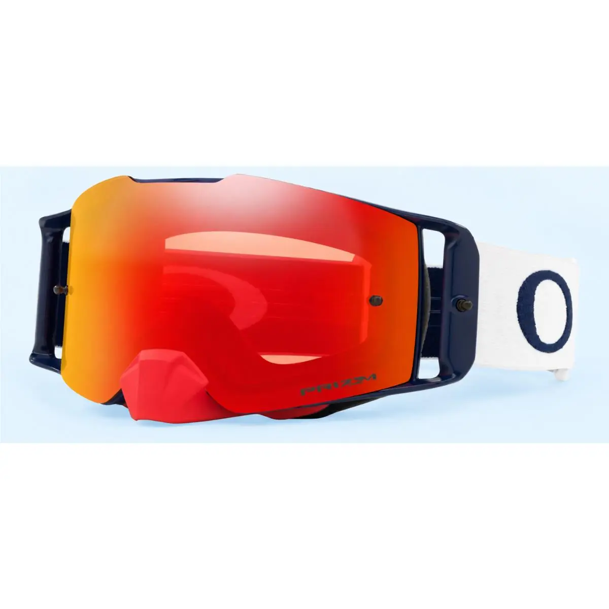 Front Line MX Goggles Prizm MX Torch Lens White Navy by Oakley