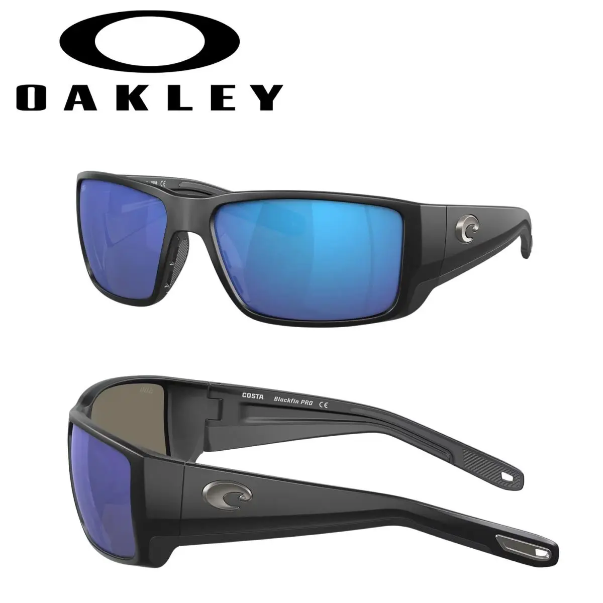 Costa Del Mar Blackfin Pro Matte Black / Blue Mirror Glass Lens by Oakley