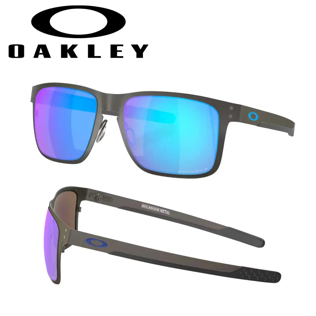 Holbrook Metal Matte Gunmetal / Prizm Sapphire Iridium Polarized by Oakley