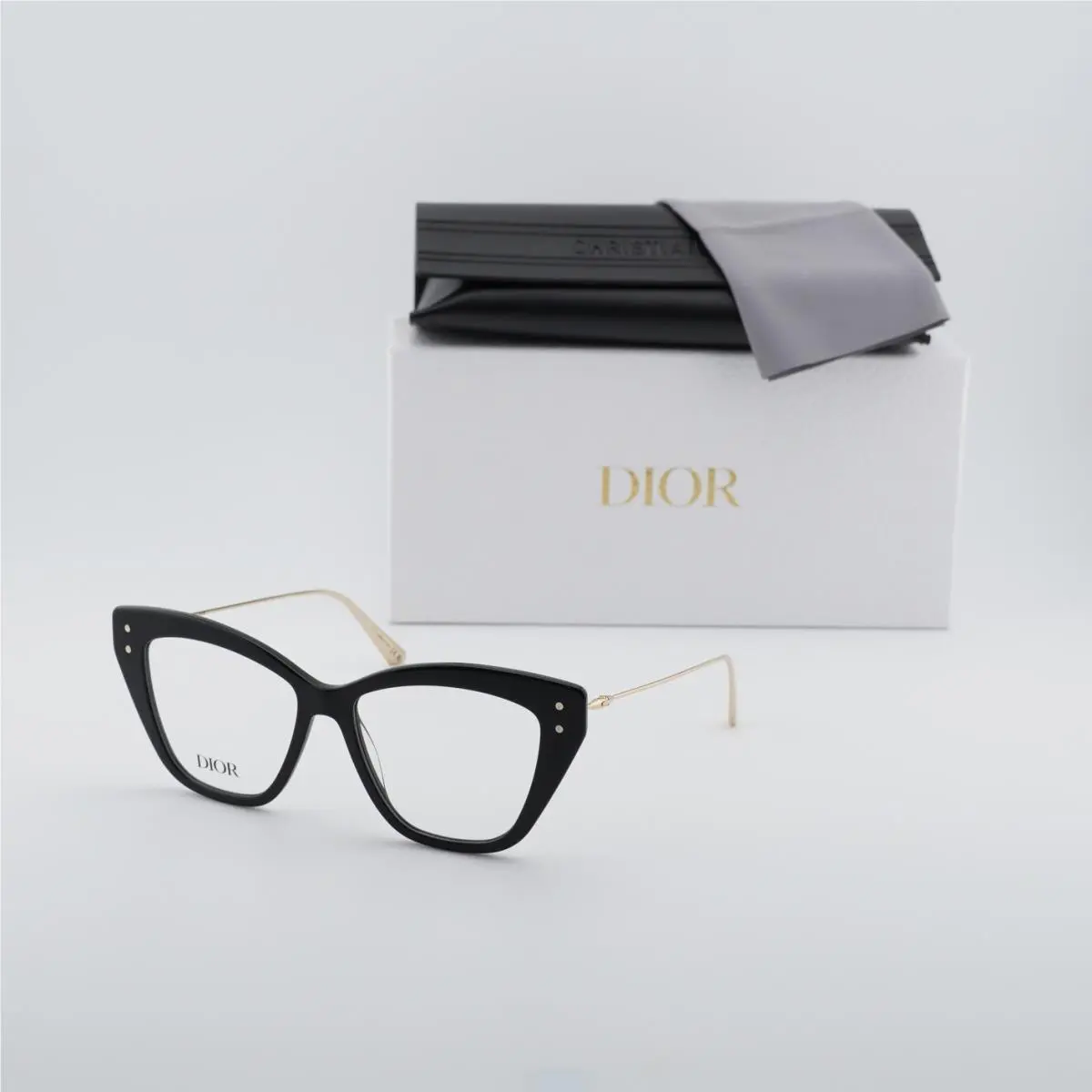 Missdioro B3I 1200 Shiny Black/gold 52mm Eyeglasses by Dior