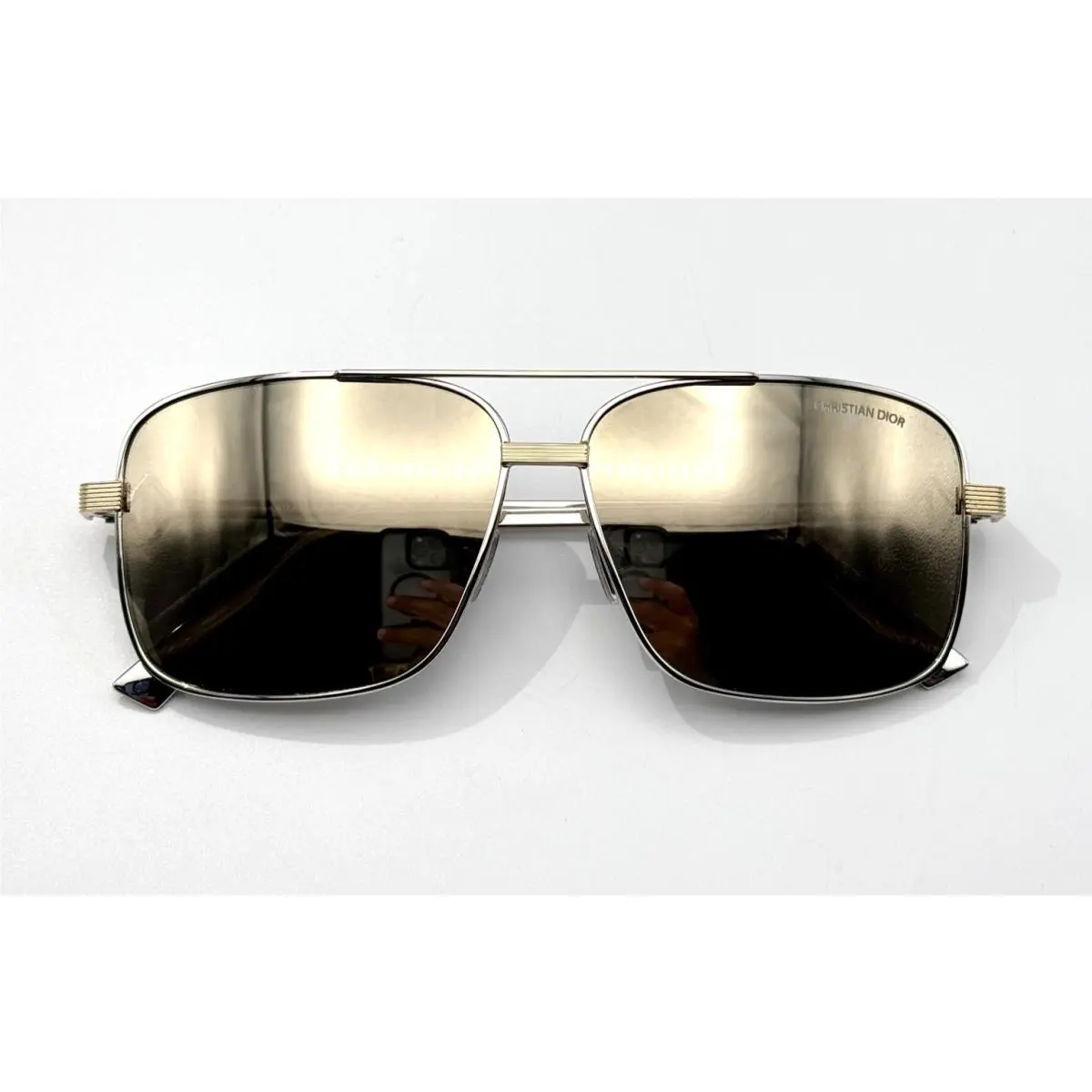 Christian Dior Sunglasses CD Diamond S9F F2A5 Silver Aviator Mirror 60-12-145