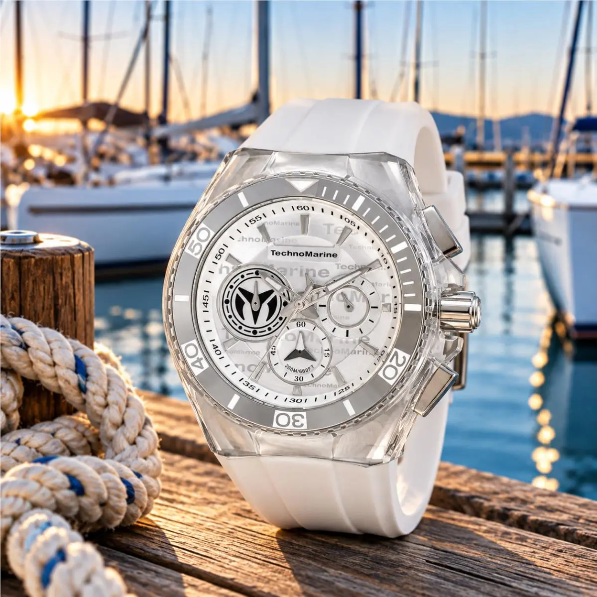 Technomarine Cruise California Men`s 46.65mm Silver White TM-118120 by TechnoMarine