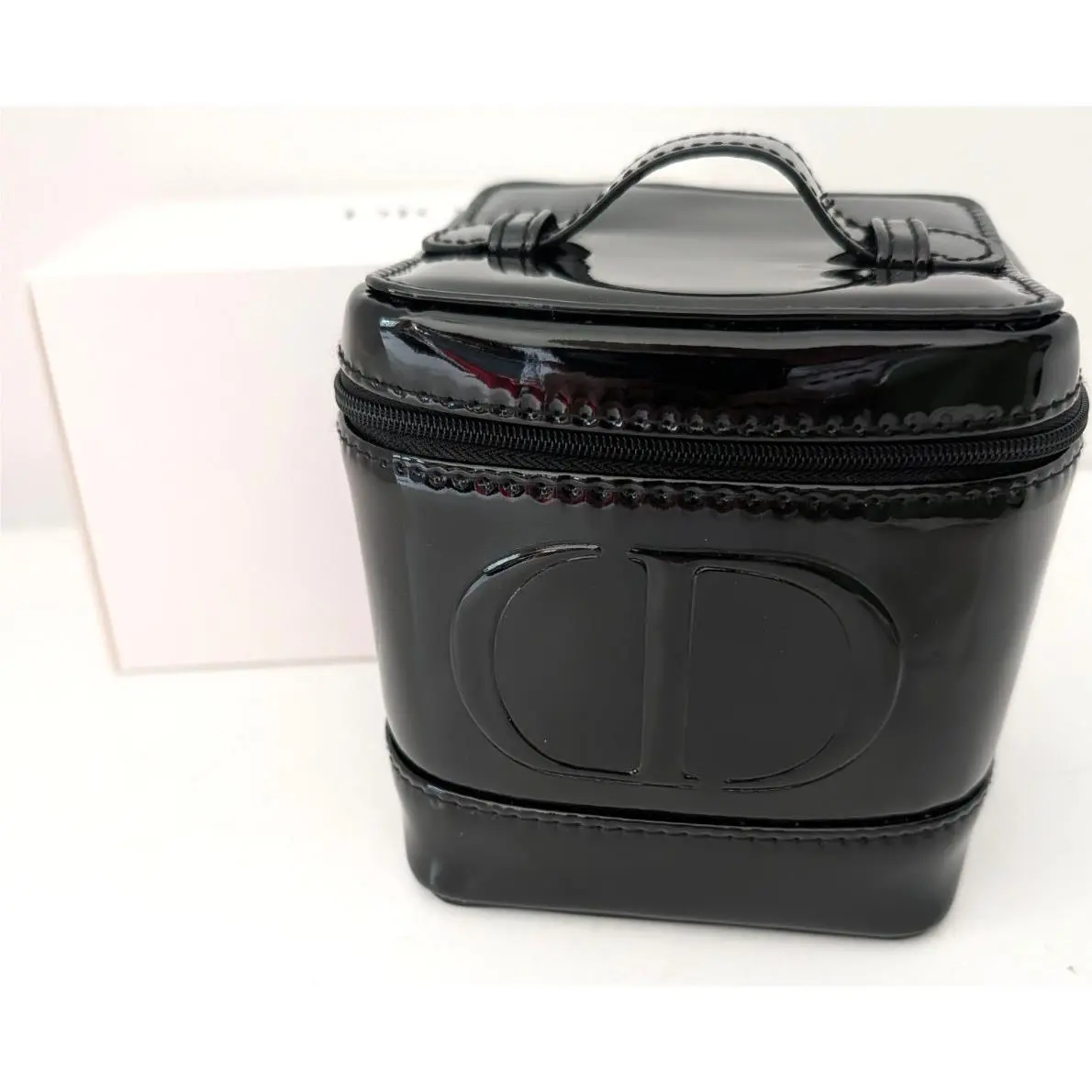 Top Handle Black Patent Leather Pouch Makeup Bag - Event Exclusive by Dior