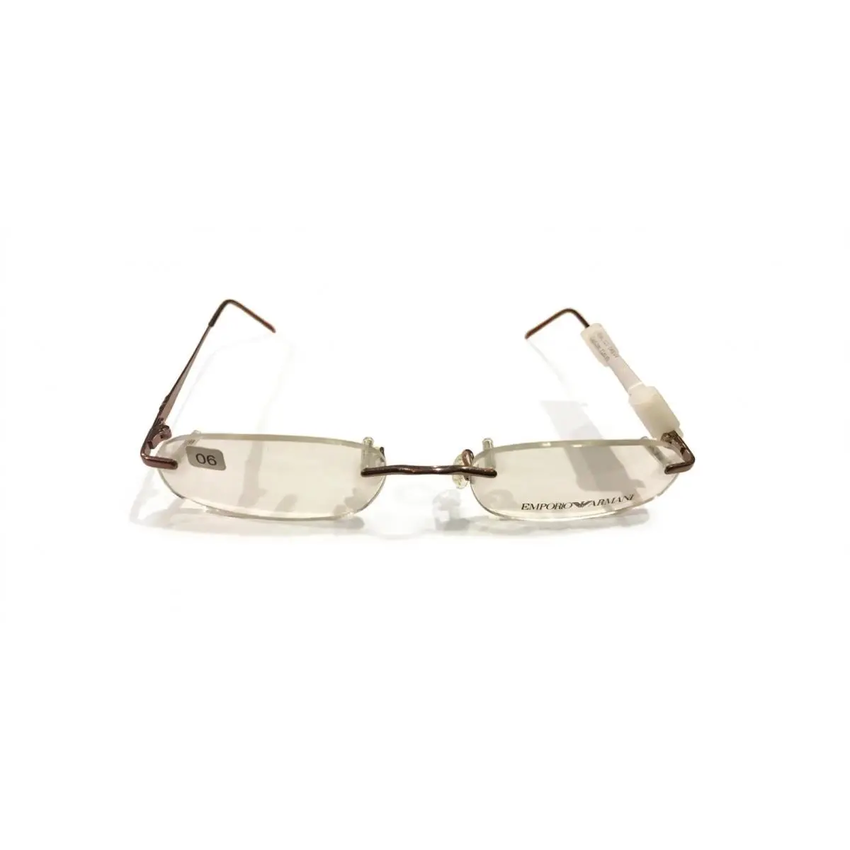EA 184 1230 Bronze Rimless Rectangular Eyeglasses Frames w/ Case by Emporio Armani