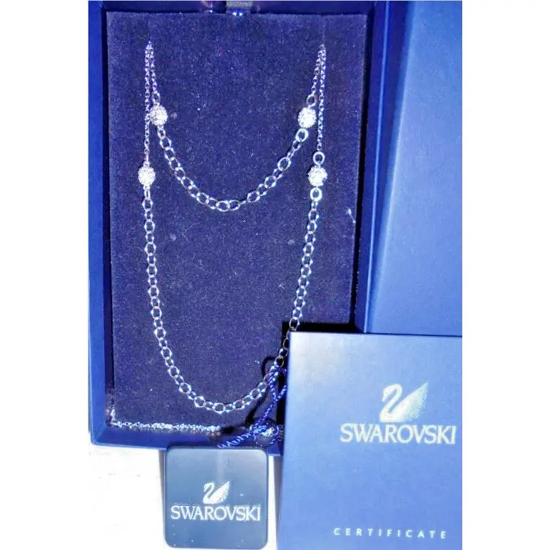 Swan Logo Silver Rhodium Plated Crystal 32 Necklace 8 Bracelet by Swarovski