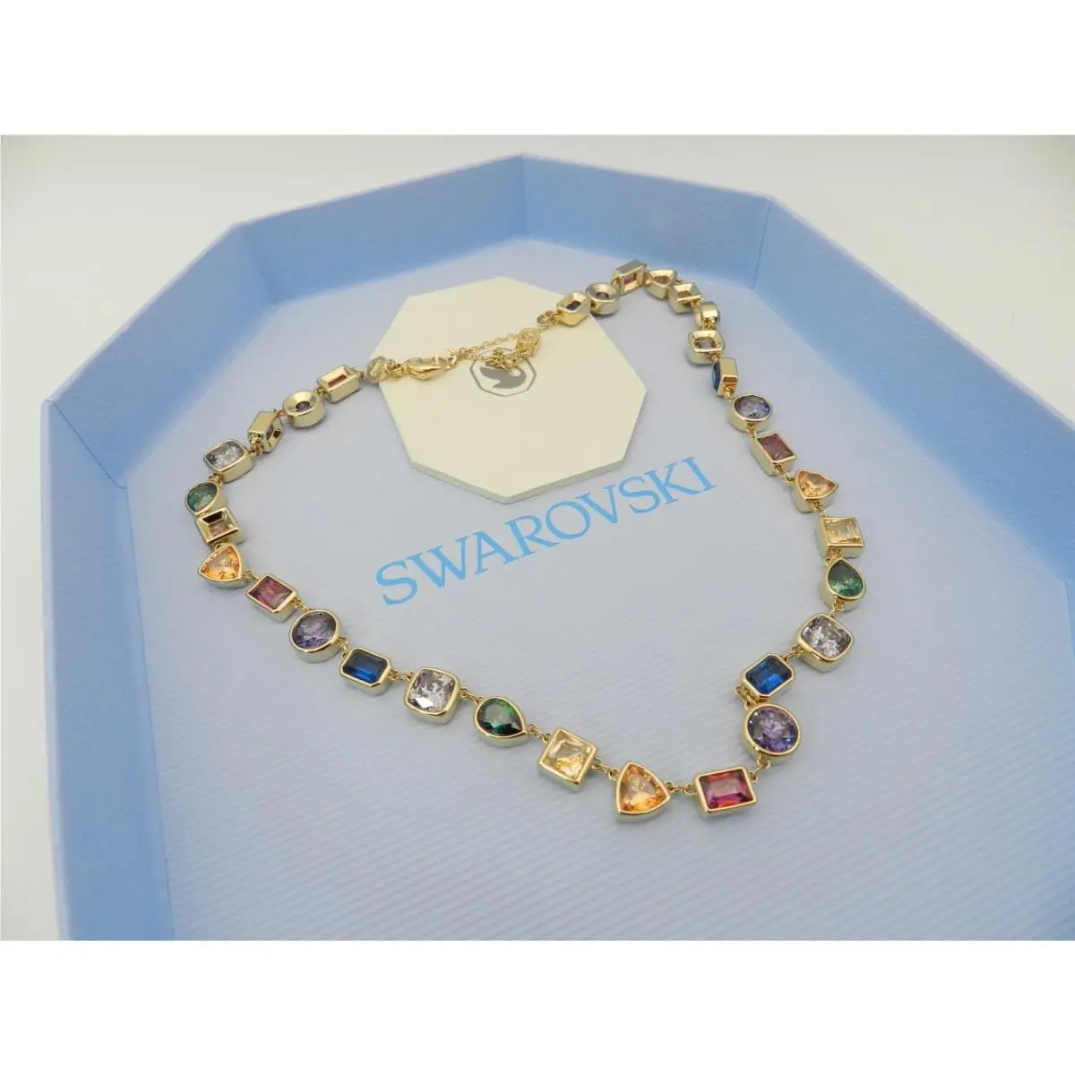 Imber Necklace Mixed Cuts Multicolored 18K Gold Finish by Swarovski