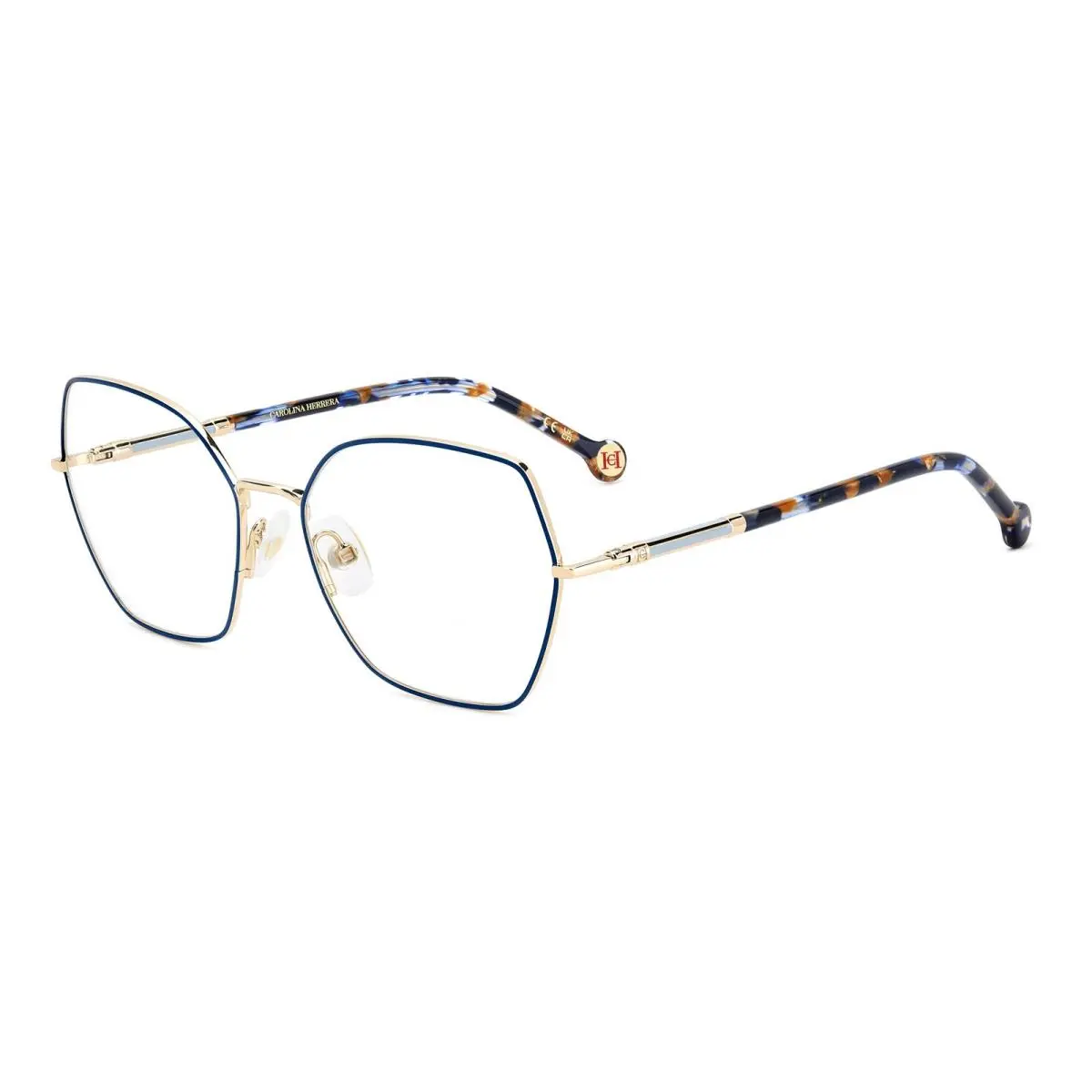 Her 0272 Nuc Matte Blue Gold Eyeglasses Frames 56mm Women by Carolina Herrera