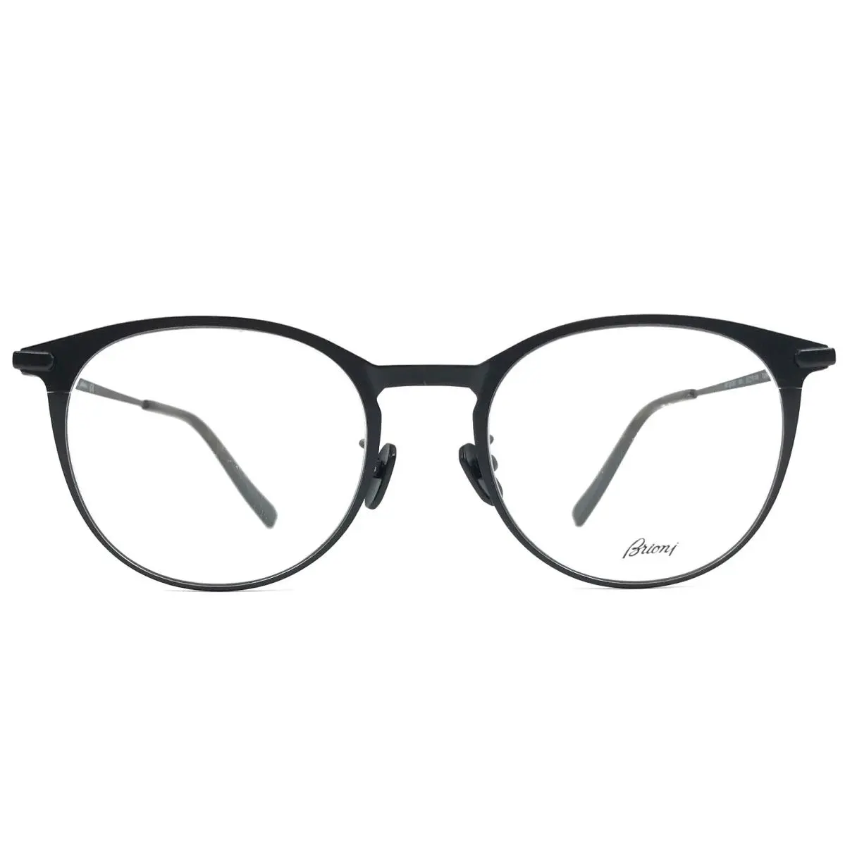 Brioni Eyeglasses Frames BR0012O 001 Black Round Full Rim Titanium 51-19-145
