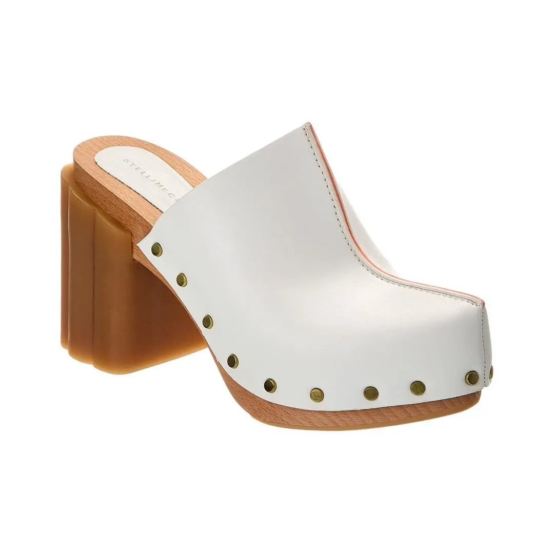 Stella Mccartney Logo Mule Women`s White 37 by Stella McCartney