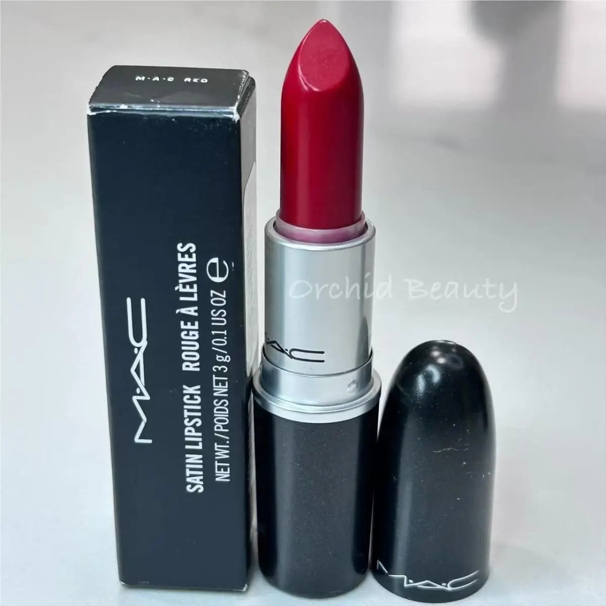 Mac Lipstick Full Size 3 g/0.1 oz MAC Red (Satin) by MAC Cosmetics