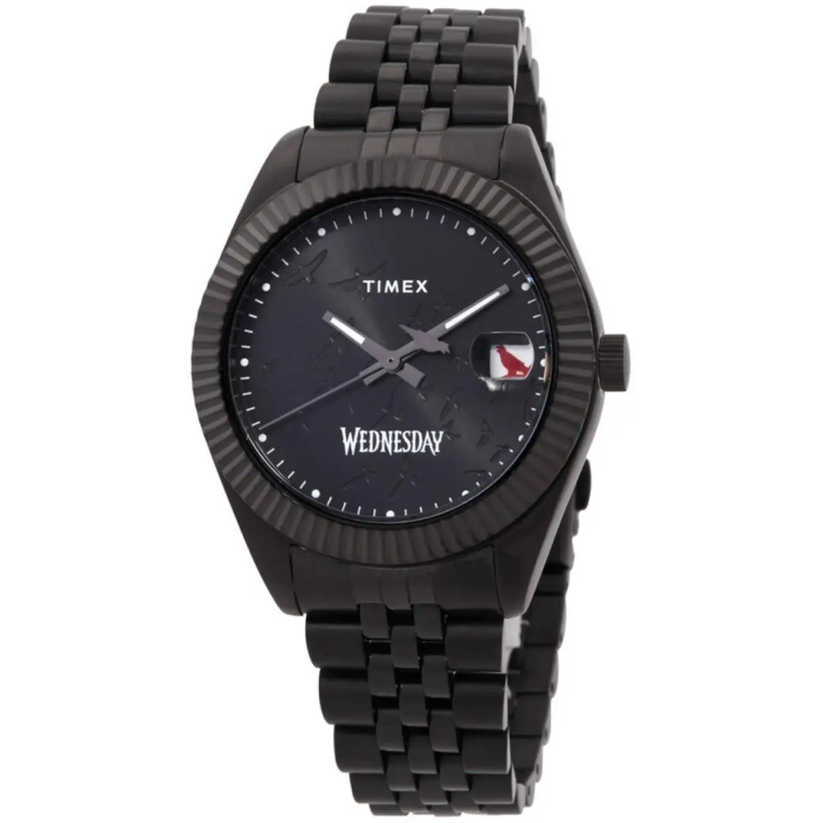 TW2Y19600JR x Wednesday Legacy 36mm Black Steel Quartz Watch by Timex