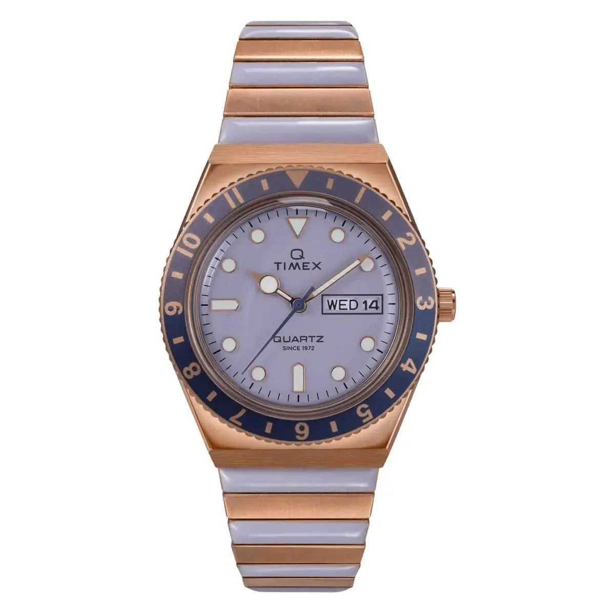 TW2W87700VQ Women`s 36mm Rose Gold-tone Stainless Steel Watch Purple Dial by Timex