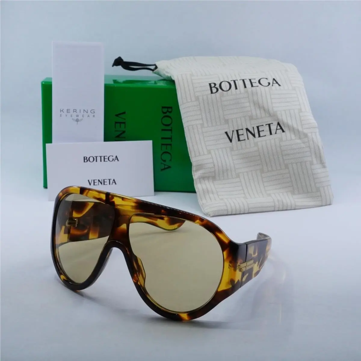 BV1345S 002 Shiny Dark Havana/brown 99-1-120 Sunglasses by Bottega Veneta