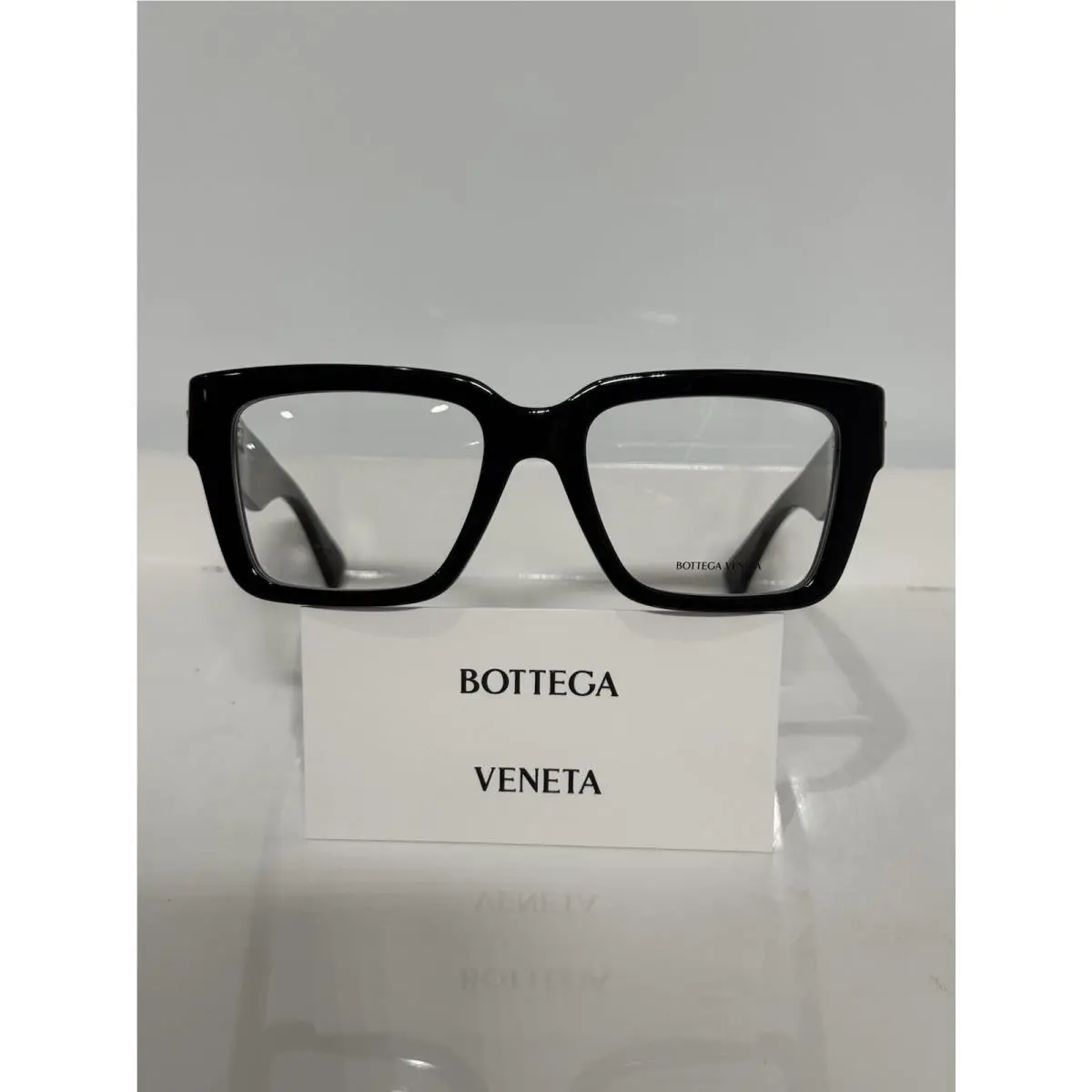 BV1153O 005 Shiny Black Bold Acetate Eyeglasses 51mm by Bottega Veneta