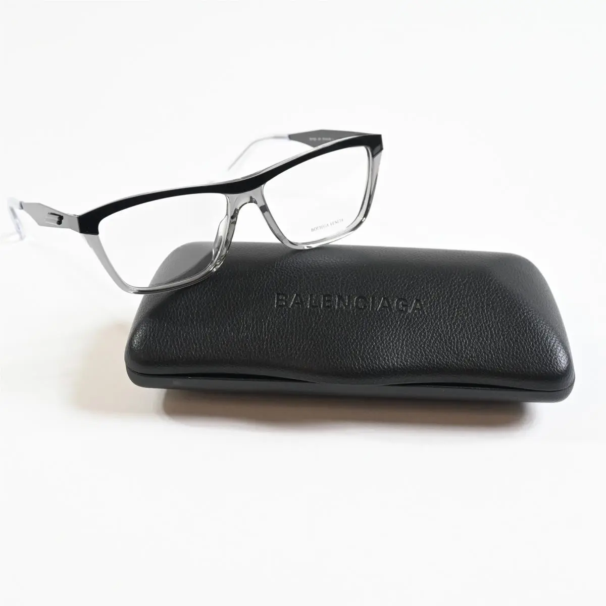 Bottega BV1133O 001 Mens Eyeglasses Clear Gray/black 57mm by Bottega Veneta