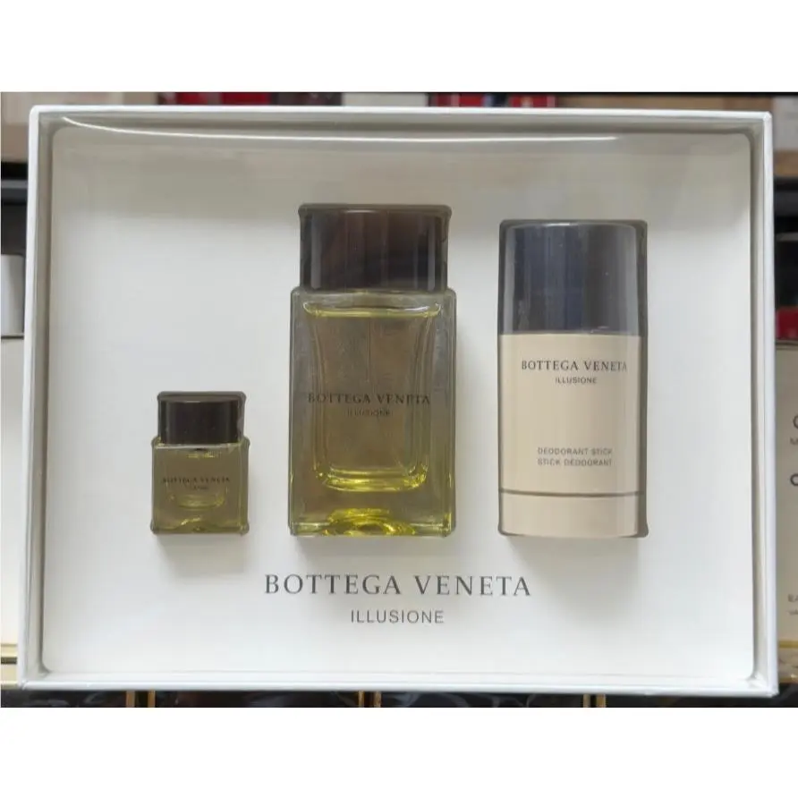 Illusione For Men 3 Oz. Edt 3 Piece Gift Set Rare by Bottega Veneta