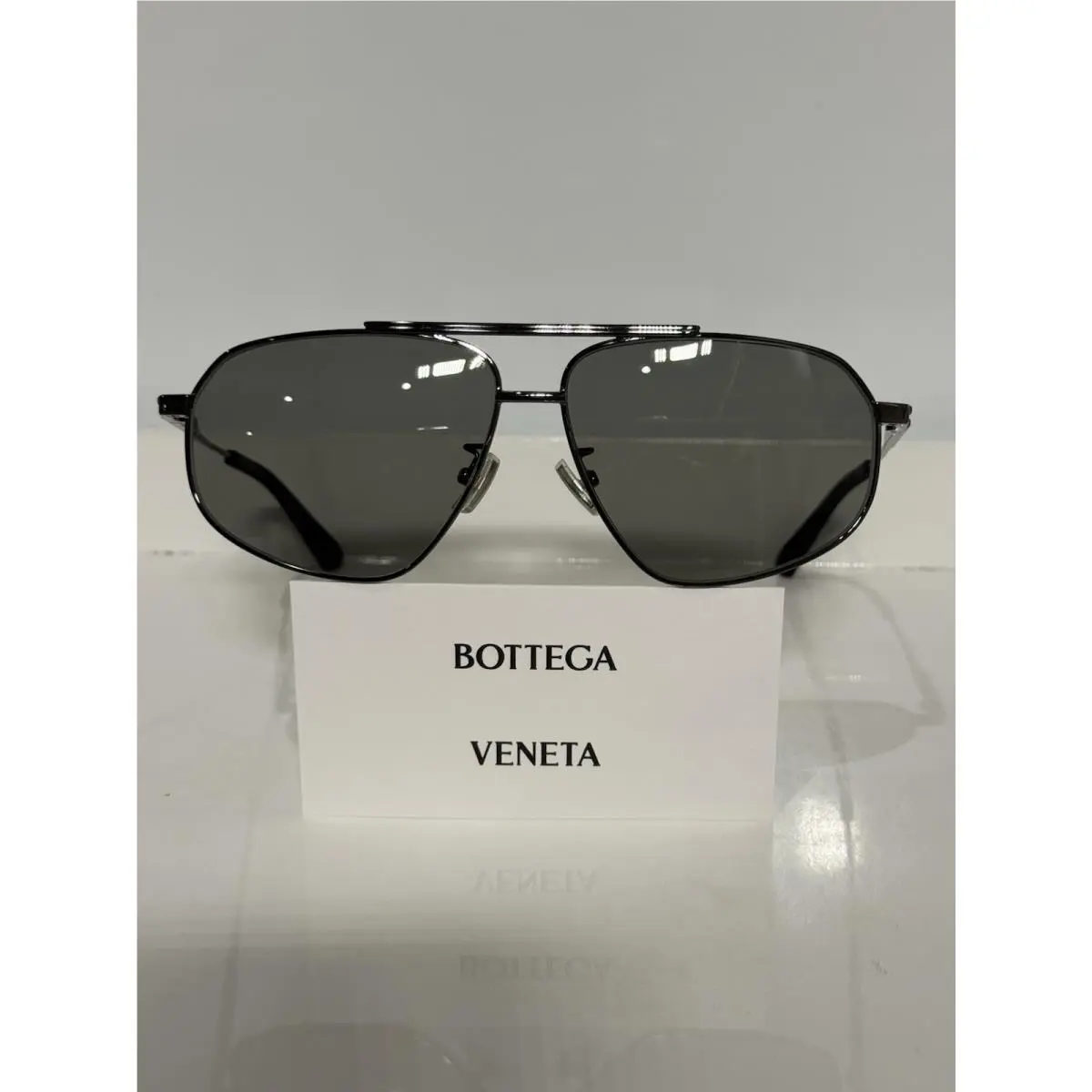 Bottega Veneta BV1194S 001 Gunmetal Aviator Unisex Sunglasses
