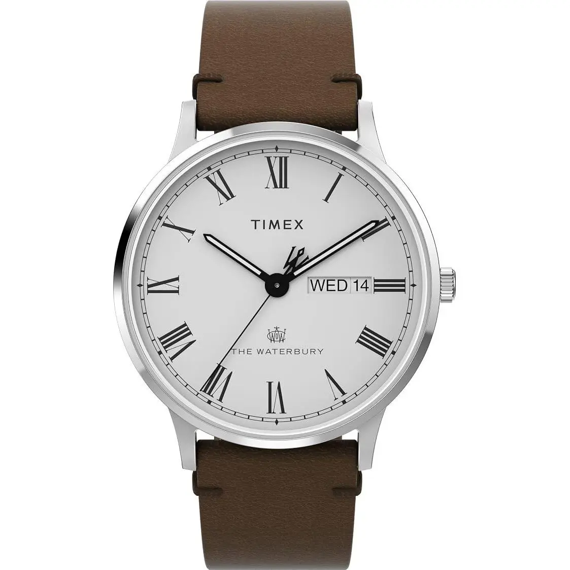 Waterbury Classic 40mm White Dial Brown Leather Men`s Watch TW2Y29500 by Timex