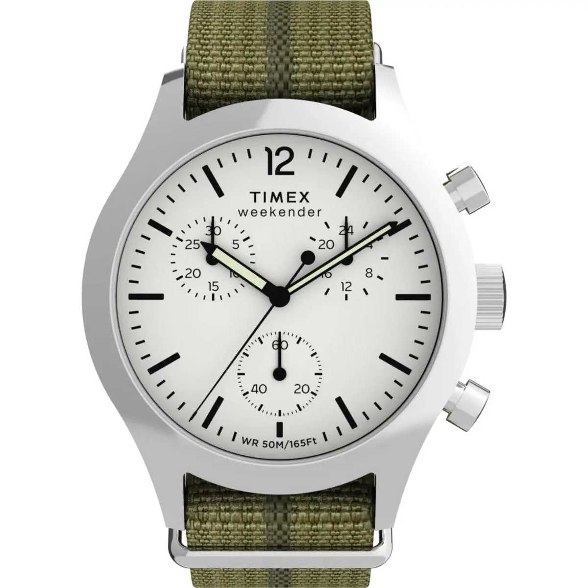 Weekender Chronograph 40mm White Dial Men`s Watch TW2Y15700 by Timex