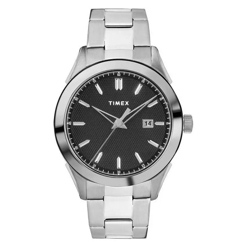 Timex Torrington Men`s 40mm Black Dial Silver Bracelet Date Watch TW2R90600