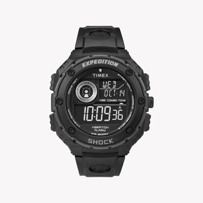 Timex Expedition T49983 Men`s Digital Watch 50mm Case Black Resin Strap