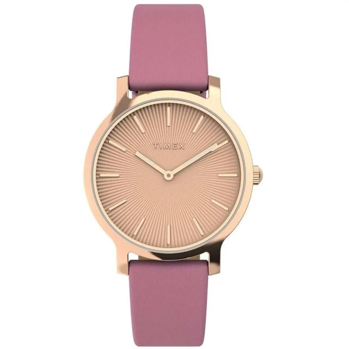 Women`s Watch Transcend Quartz Rose Gold Dial Pink Leather Strap TW2V66900 by Timex