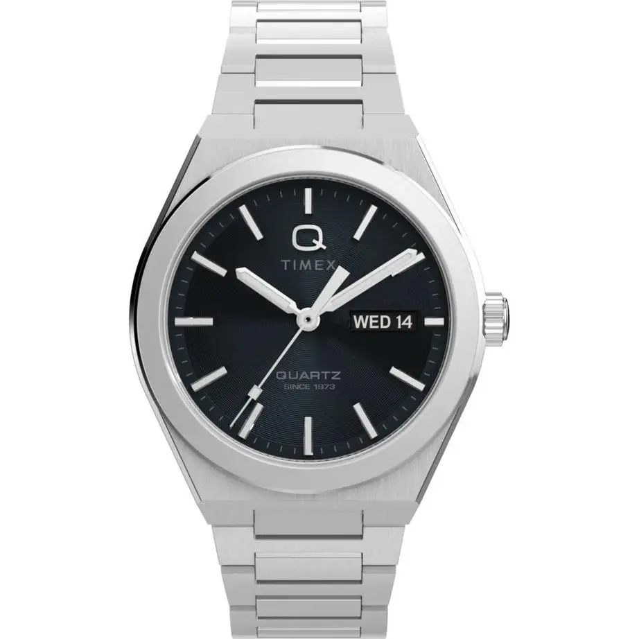 Q  Continental Classic Stainless Steel Black Dial Watch TW2Y25000 by Timex