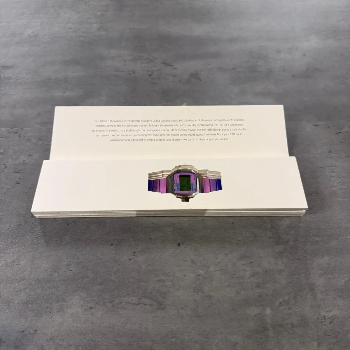 Timex Watch Unisex OS T80 TW2V74600 Purple Blue Gradient Digital Retro