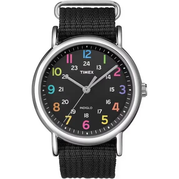 Men`s Weekender Black Dial Watch - T2N855 by Timex