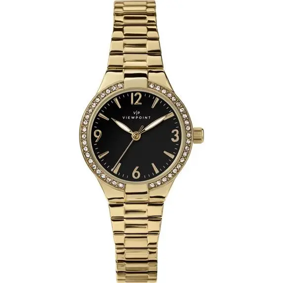 Viewpoint Quartz Crystal Black Dial Ladies Watch CC3D86100 by Timex