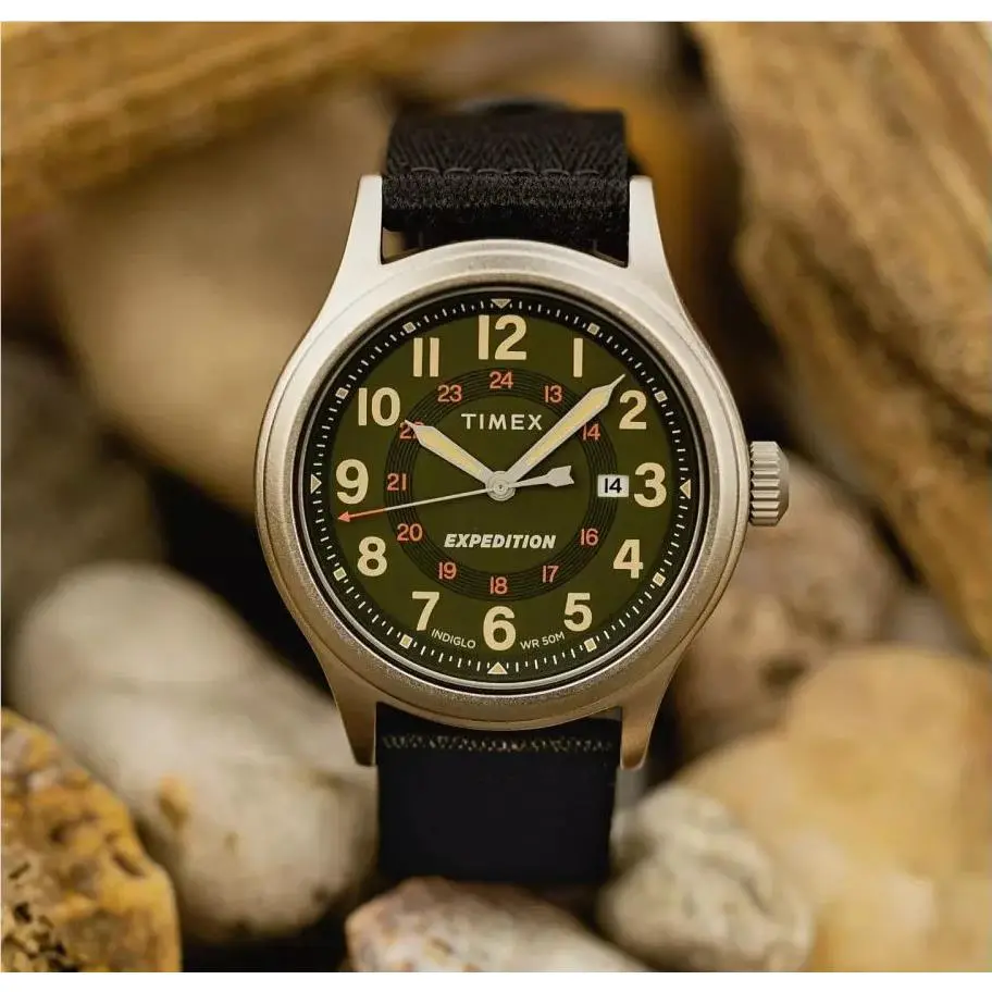 Expedition North Sierra Men`s 40mm Green Dial Fabric Watch TW2V65700 by Timex