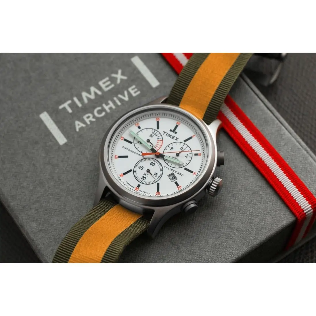 Archive Allied Chrono TW2R76800LG 43mm Box Military Watch Chronograph by Timex