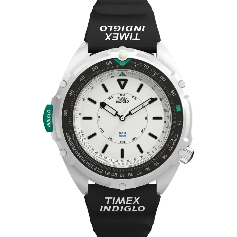 Lab 1995 Intrepid Reissue Black Rubber Band Indiglo TW2Y05800 by Timex