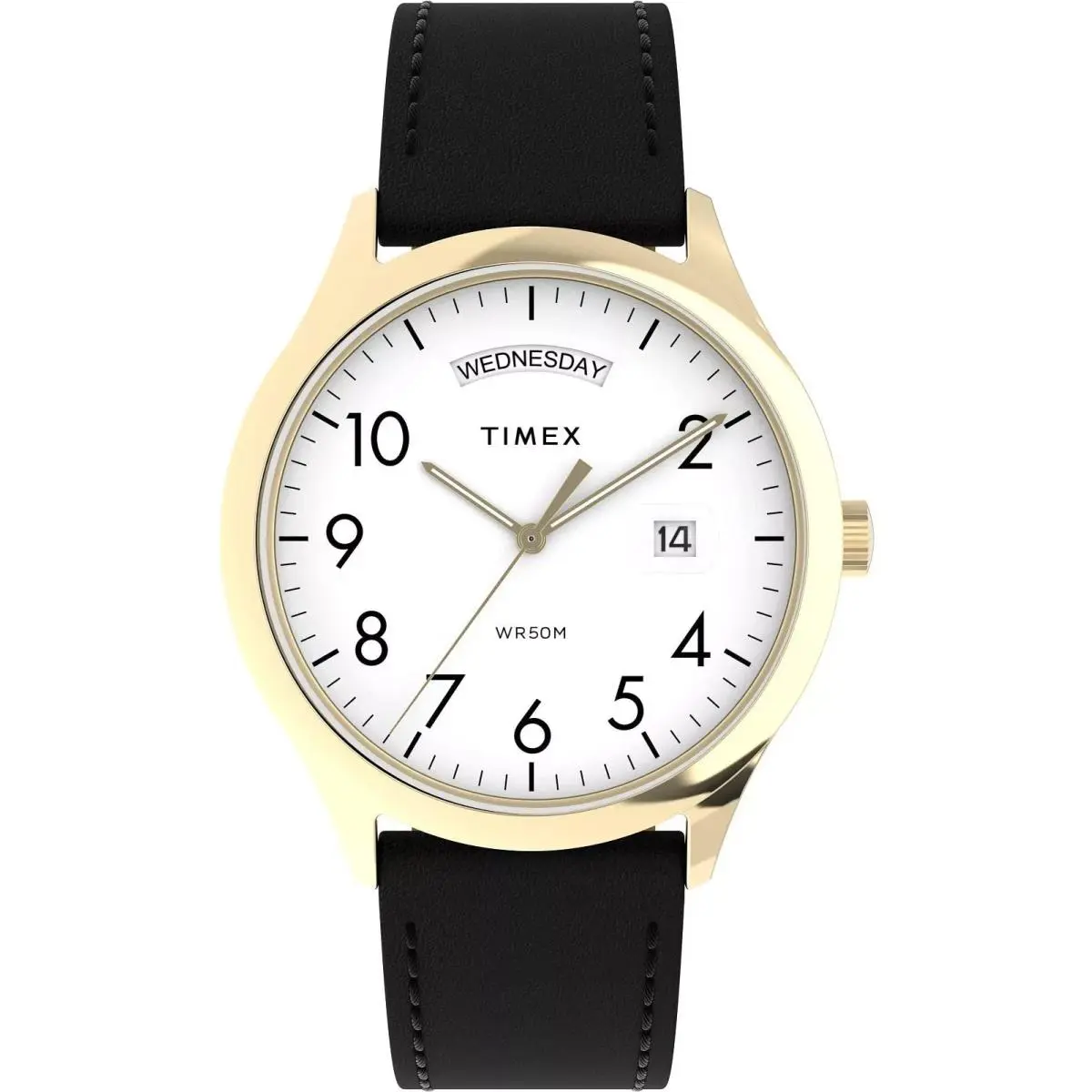 Men`s Modern Easy Reader 40mm Day-date White Dial Gold Watch TW2W68500 by Timex