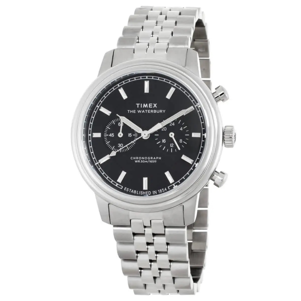Timex Waterbury Metropolitan Chronograph Quartz Black Dial Men`s Watch TW2Y23400