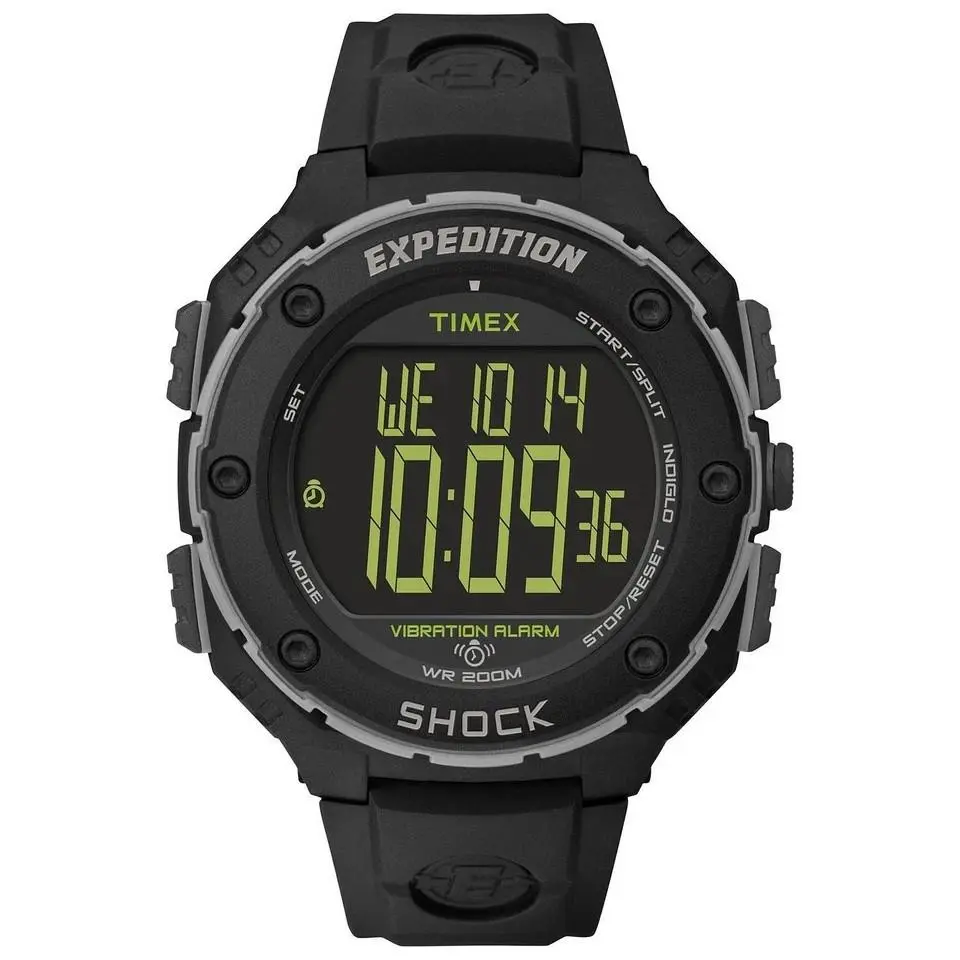 Timex T49950 Men`s Expedition Chronograph Shock Watch Indiglo Alarm