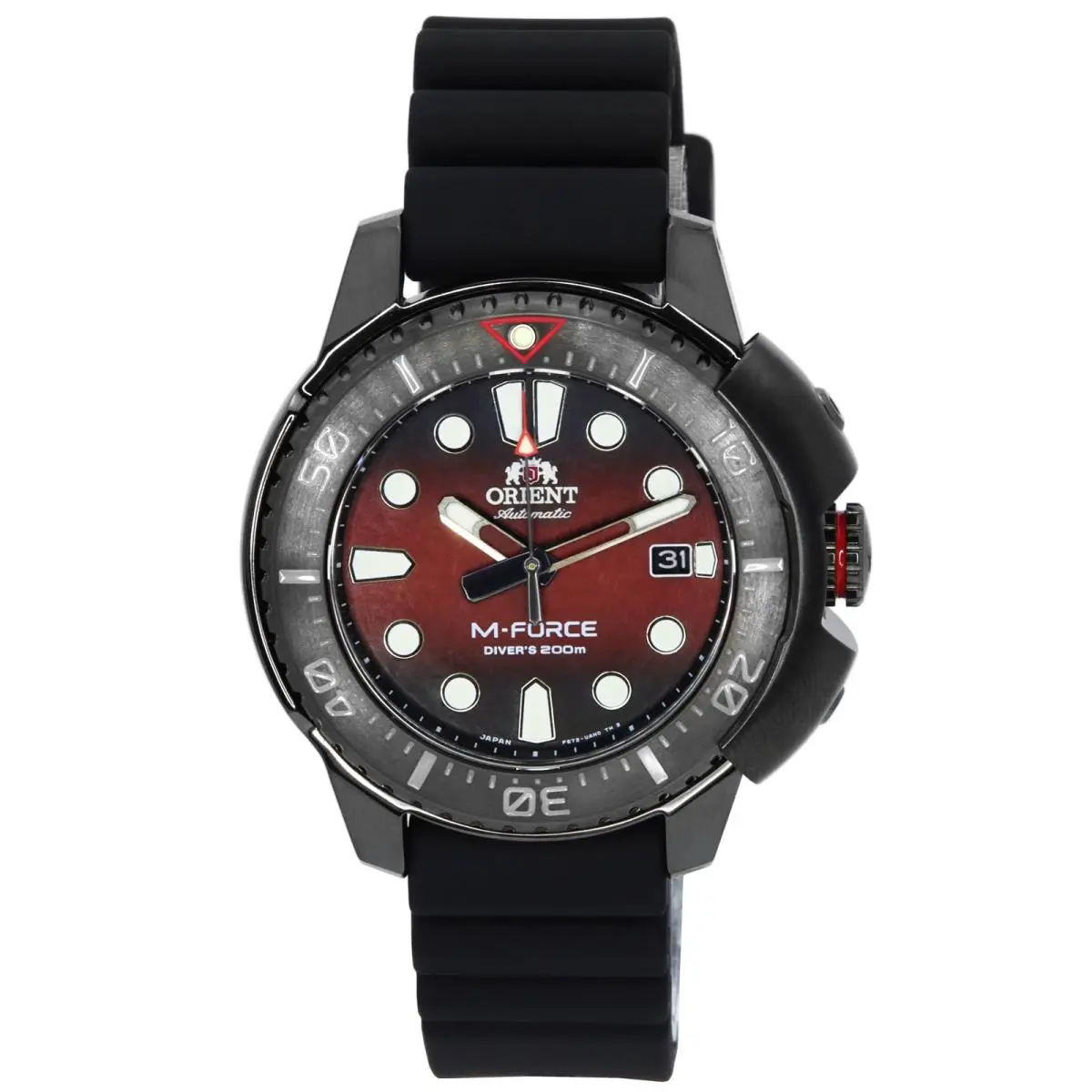 M-force Automatic Silicon Strap Red Dial Divers RA-AC0L09R00B Men`s Watch by Orient